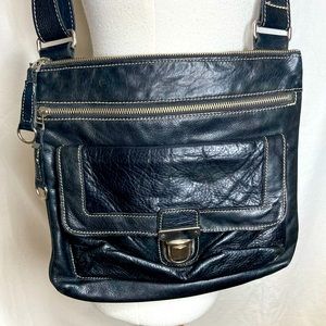 Roots leather crossbody